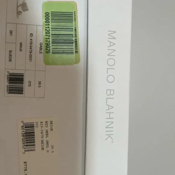 NIB MANOLO BLAHNIK GABLE SUEDE BUCKLE HEELED SLIDE SANDAL 39.5 - Picture 6 of 6